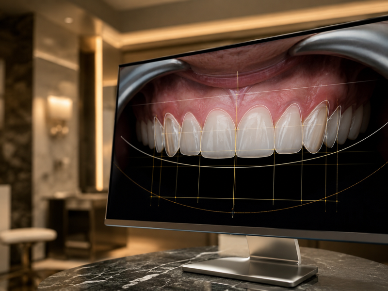 Digital smile design 3D preview before veneer placement